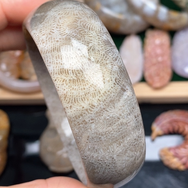 硅化珊瑚（珊瑚玉）手镯未镶嵌61.7