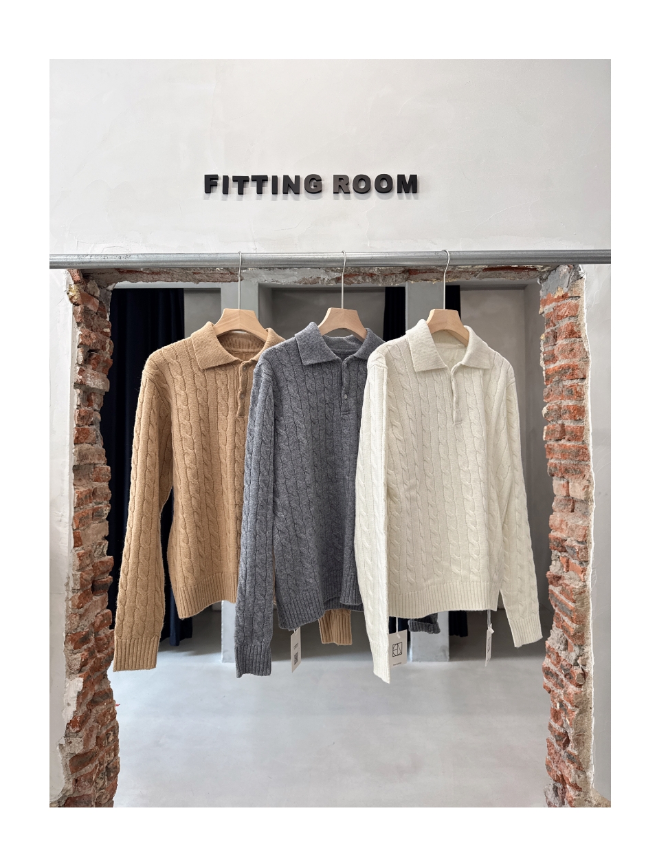 “麻花纹”POLO翻领套头休闲时尚针织衫