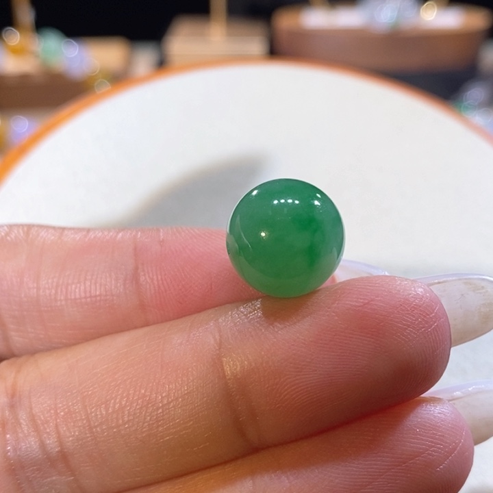 翡翠未镶嵌吊坠(不含链)翡翠满绿珠卡13m