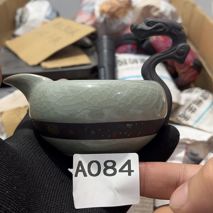 瓷片茶摆件工艺品摆件666