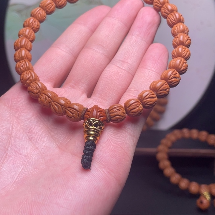 每***饱桃核手串10黑龙手持