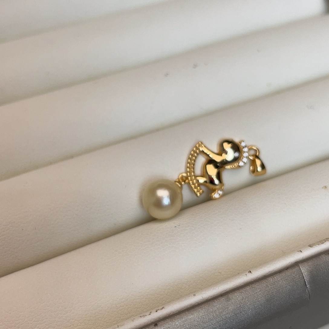 银S925镶嵌吊坠(不含链)淡水珍珠