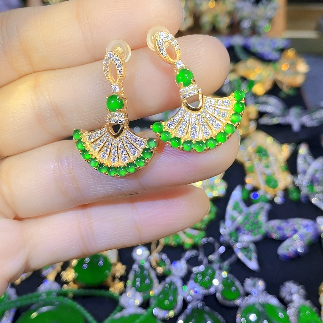 吊坠(不含链)银S925镶嵌翡翠