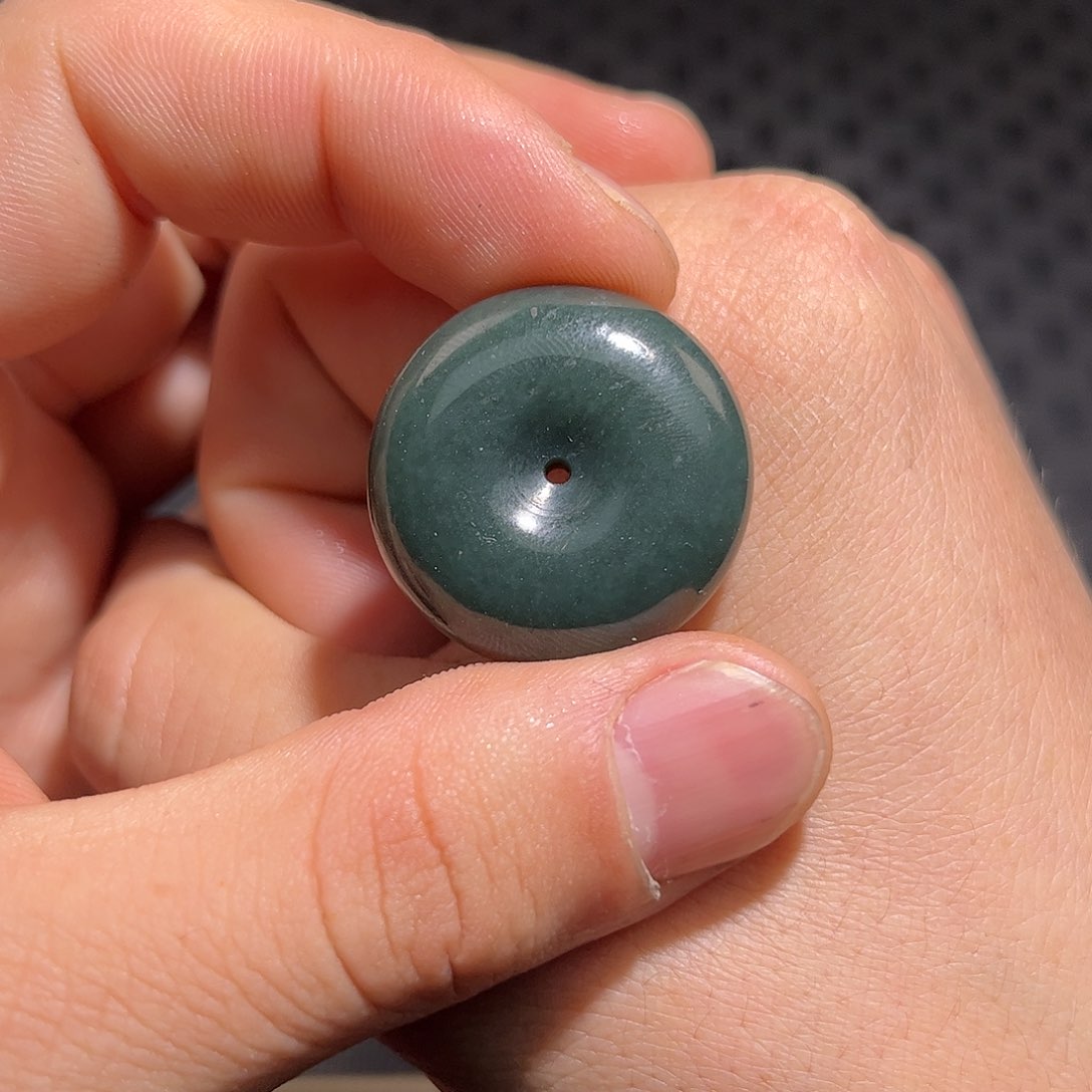 和田玉和田玉青玉平安扣未镶嵌