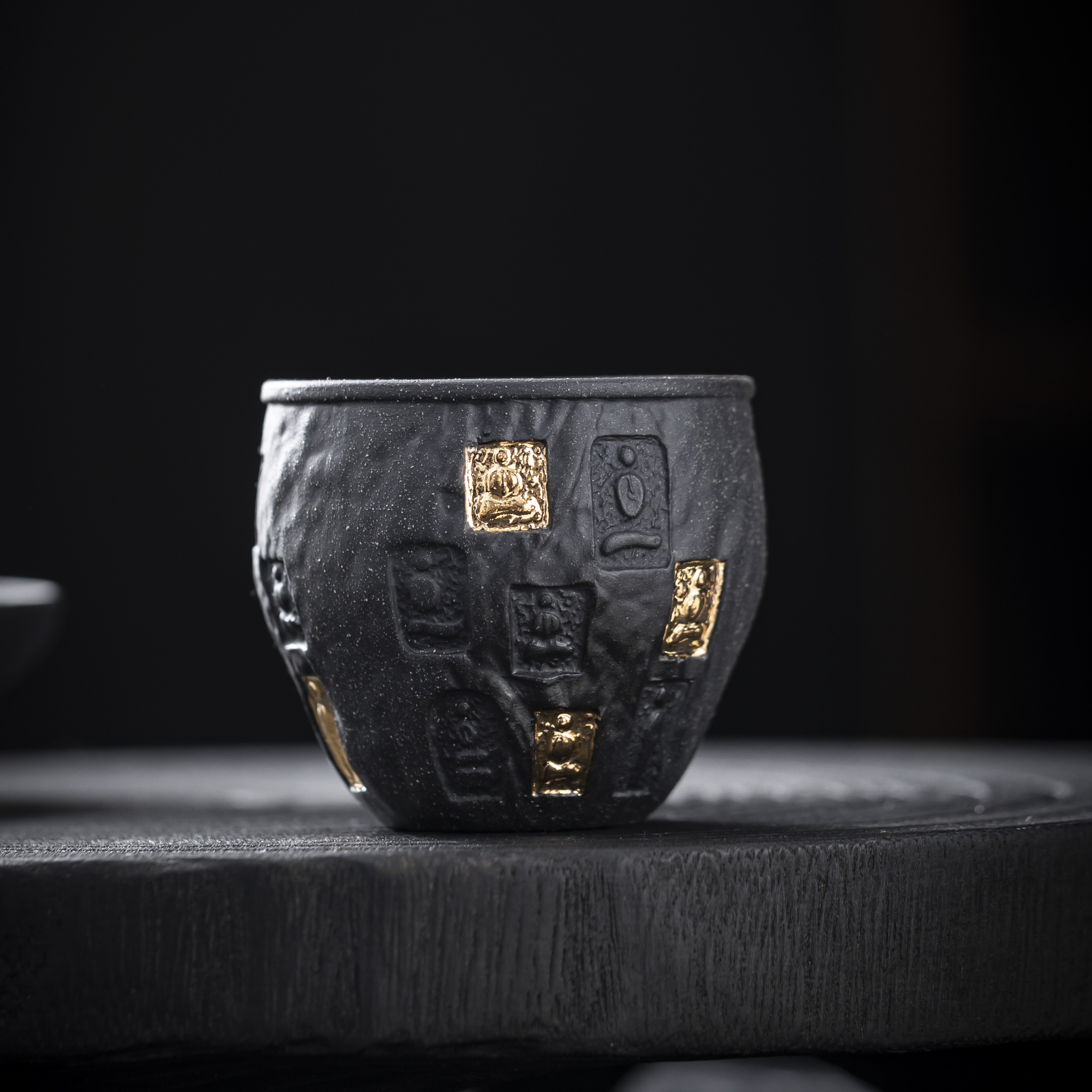 蕴香山房墨泥锡土流金岁月手工创意大号盏杯陶瓷主人杯茶杯高档