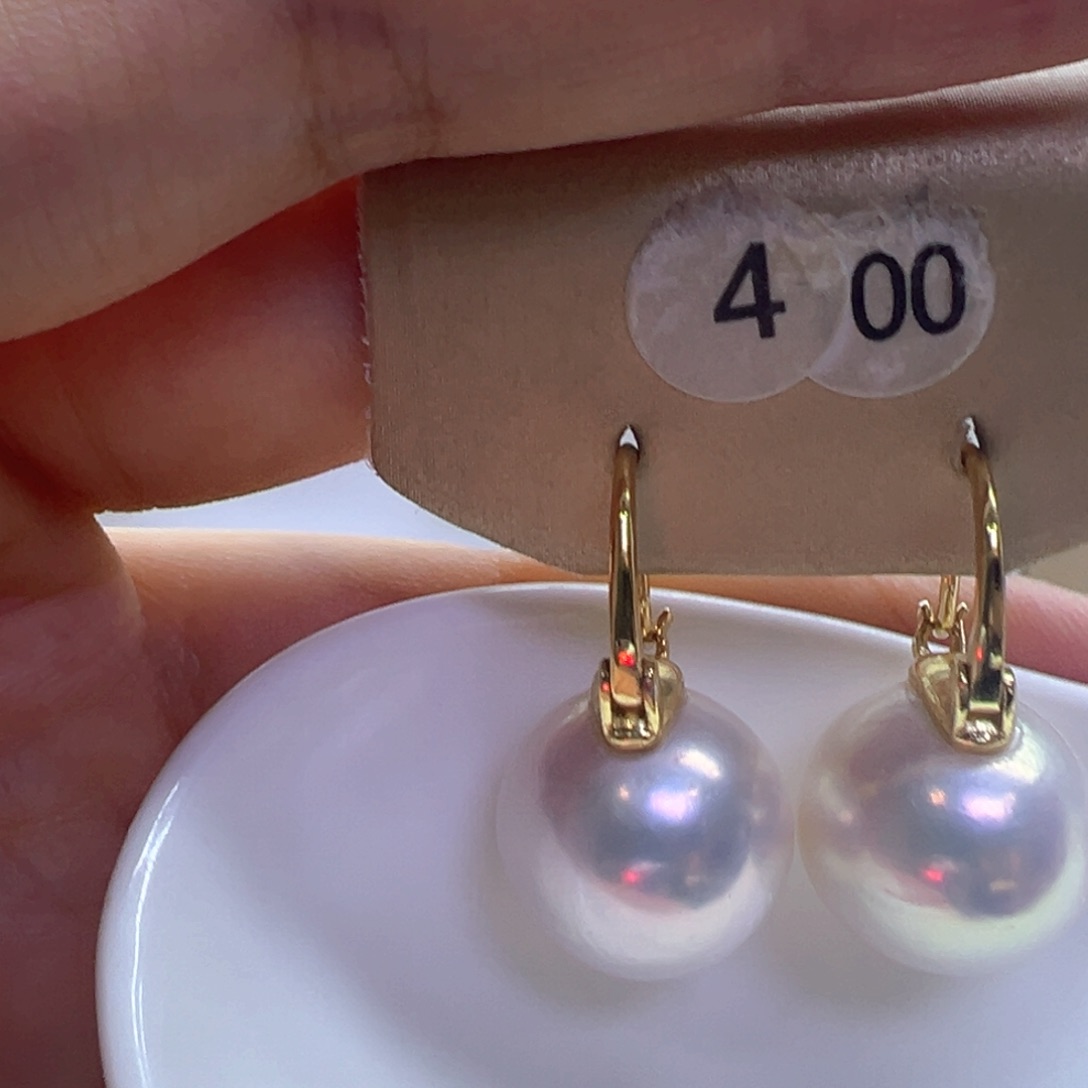 银S925镶嵌淡水珍珠耳饰