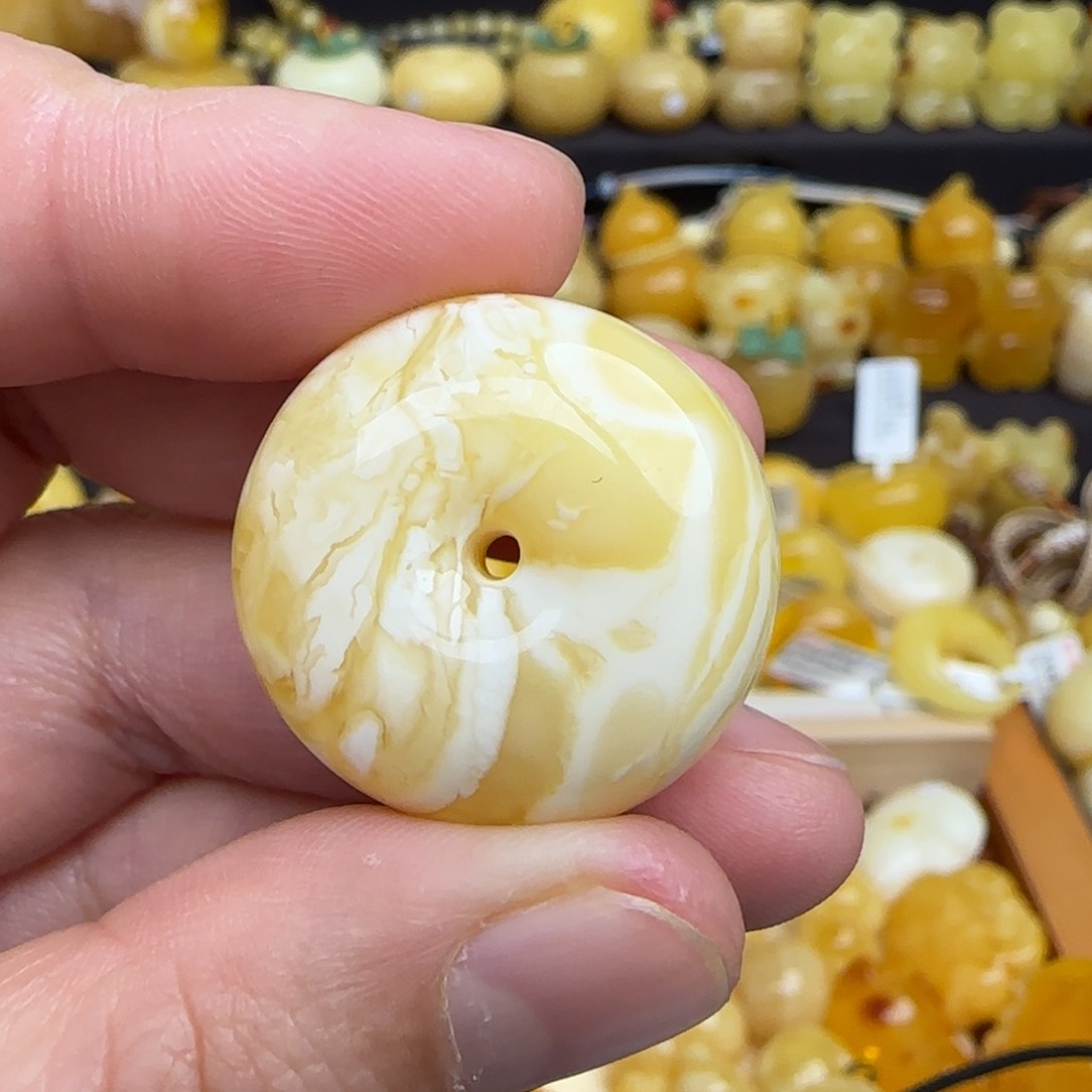 蜜蜡套链未镶嵌蜡***心蜜蜡平安扣