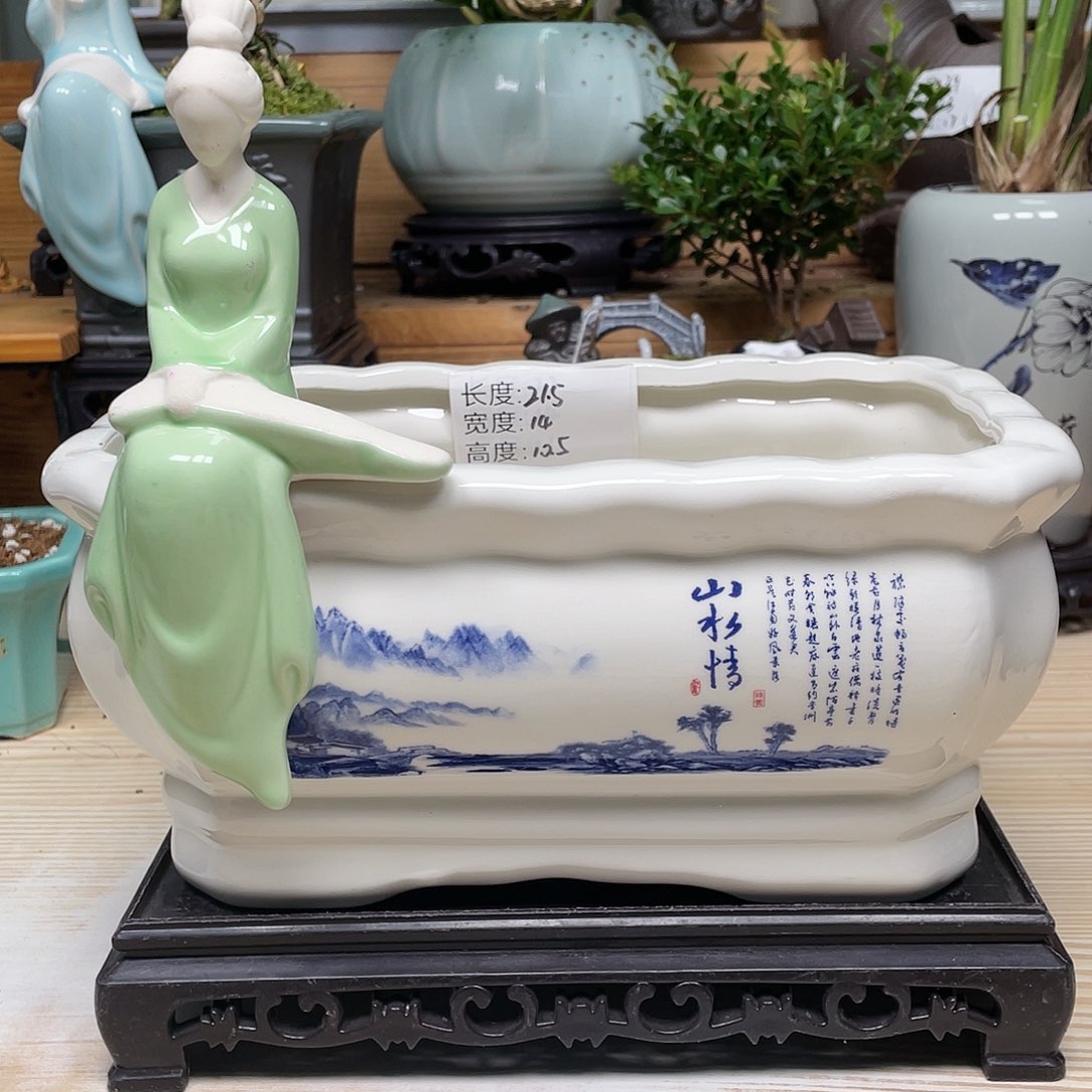 紫砂花盆陶瓷艺术花盆陶瓷