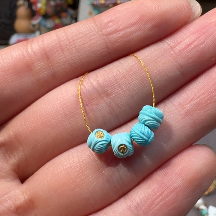 绿松石未镶嵌羽毛扣