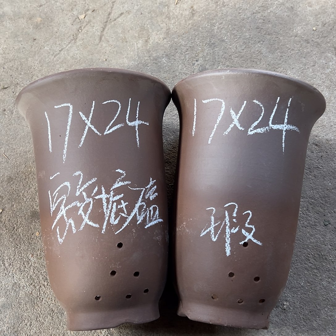 紫砂花盆宜兴紫砂花盆2只