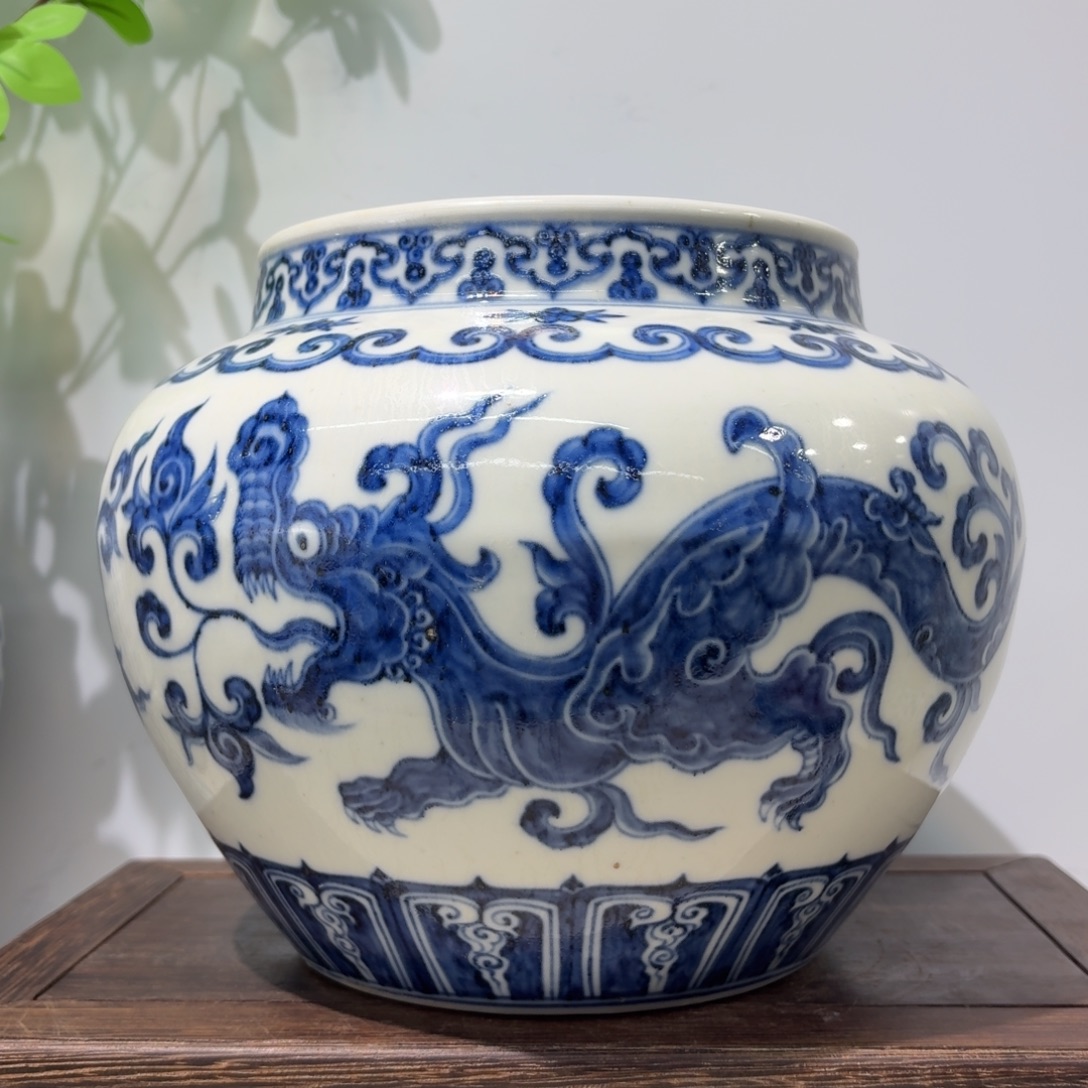 我***虎摆件瓷瓷器工艺品摆件青花