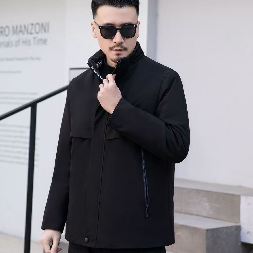 2025新款男士派克服短款真皮真毛可拆卸休闲商务外套冬季保暖