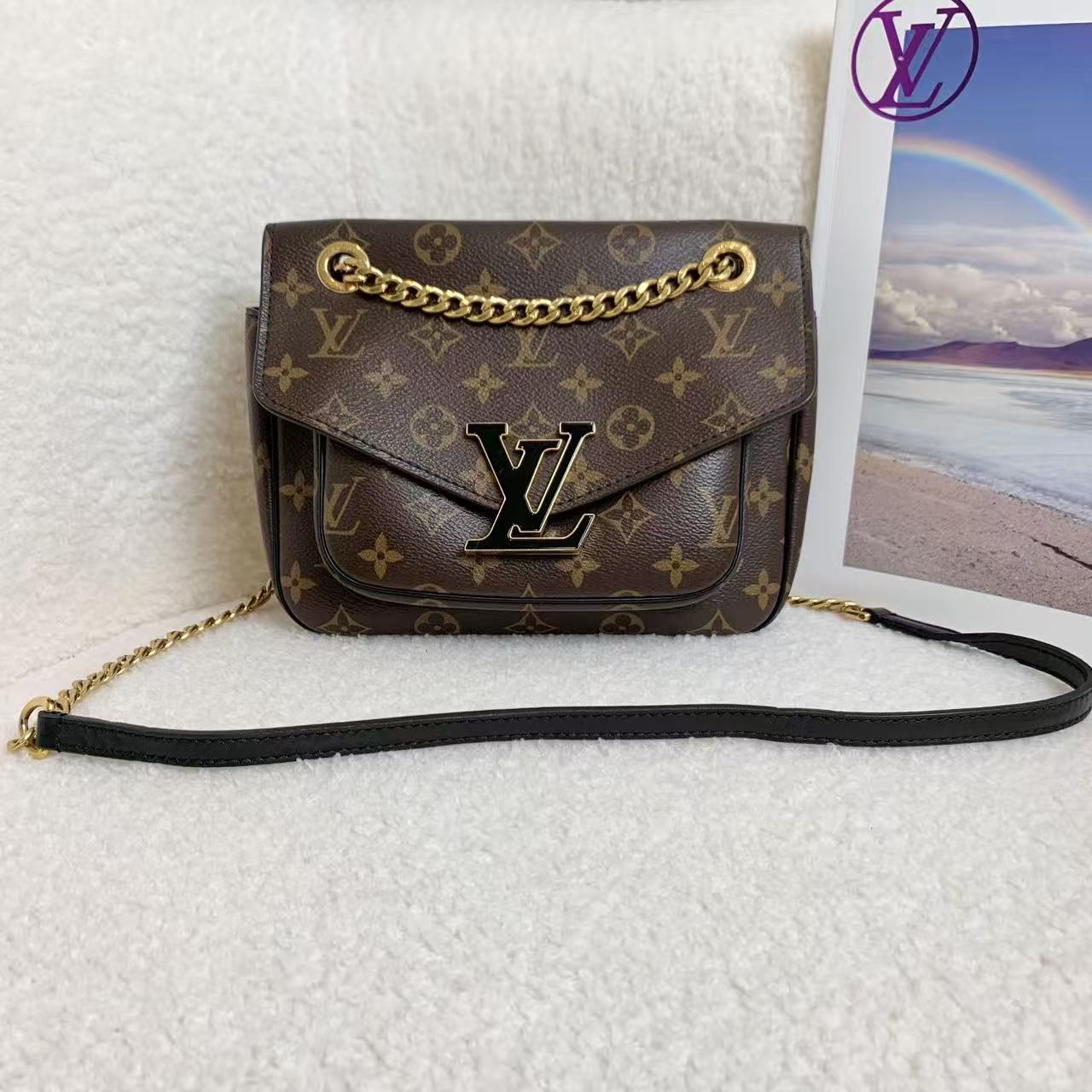 99新 LouisVuitton/路易威登 壹臻su/老花Passy邮差包 99925023