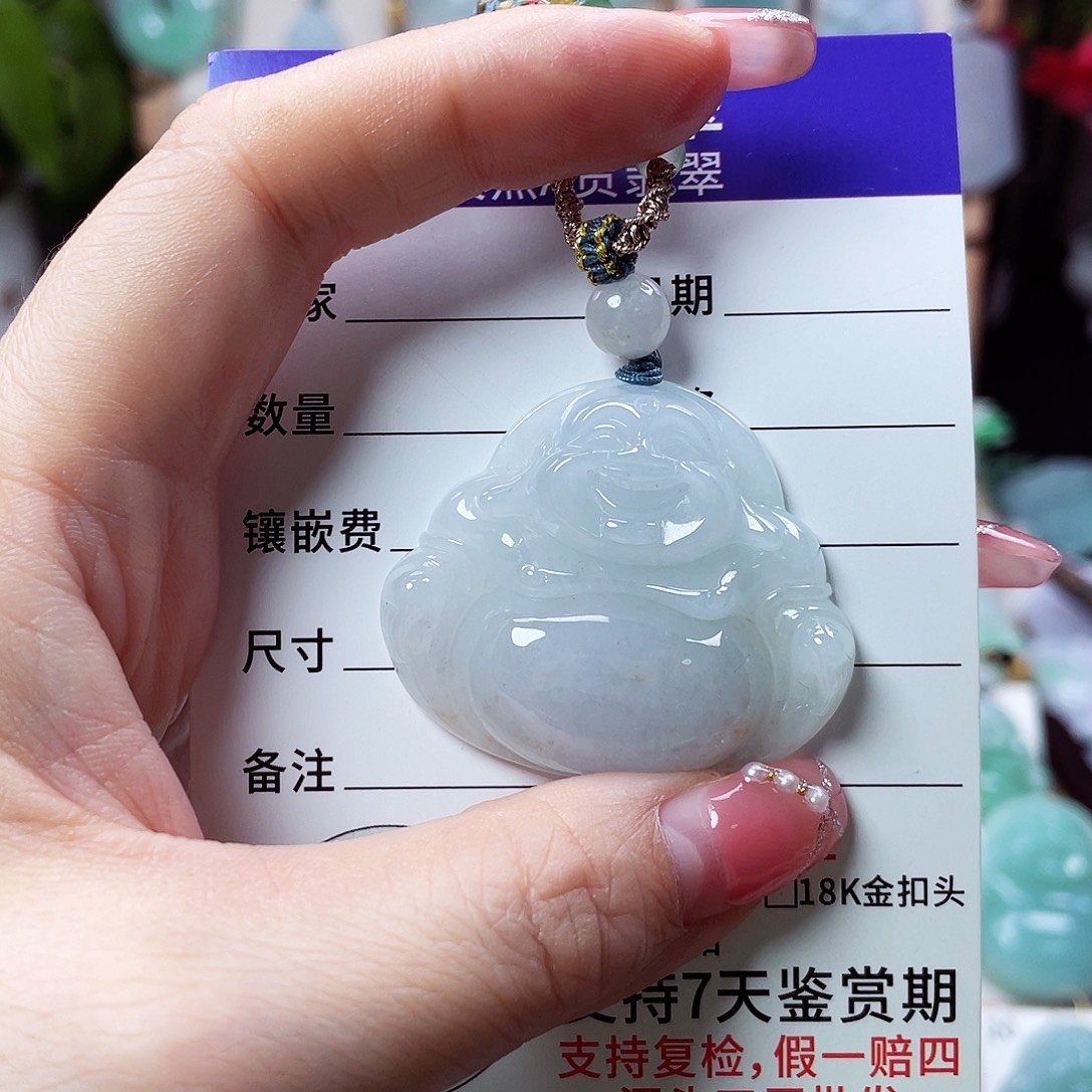 翡翠未镶嵌颈饰佛公25