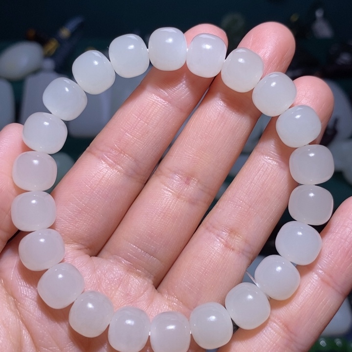 和田玉颈饰未镶嵌老型珠手串卡10mm