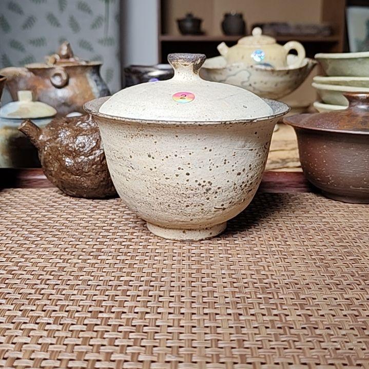 02紫砂胎化妆土柴烧盖碗