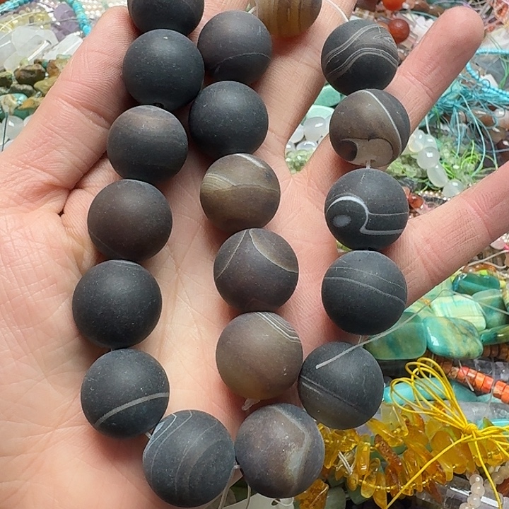 玛瑙/玉髓未镶嵌珠宝半成品一条20m蚕丝模式玛瑙