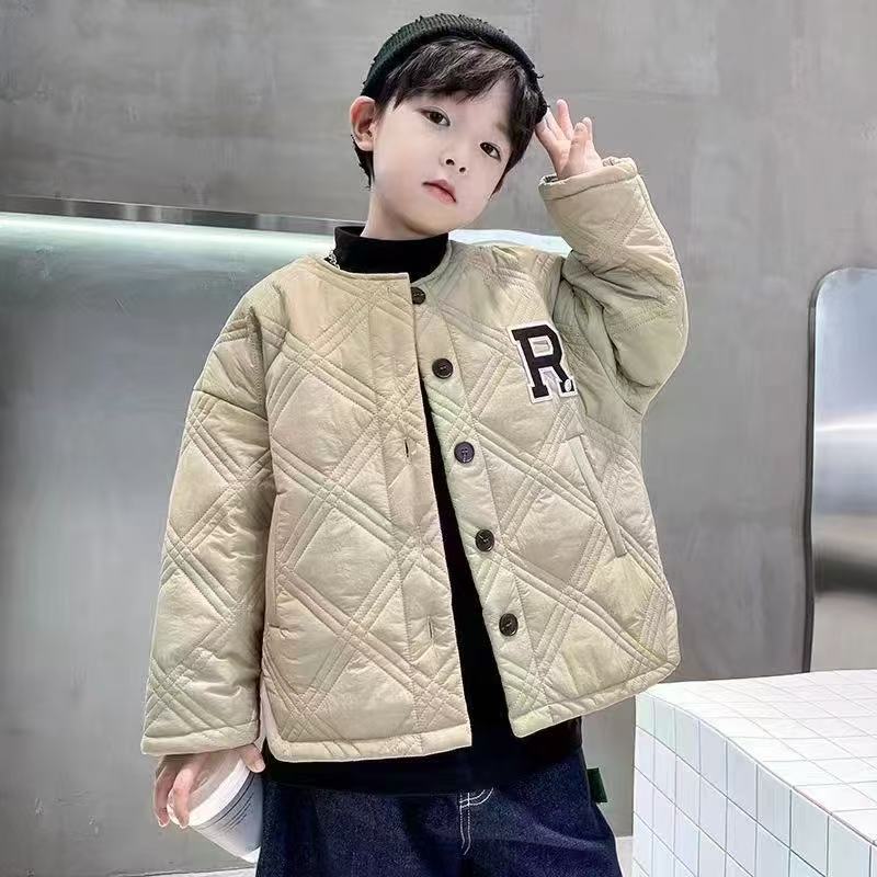 F00763男童秋冬季夹棉加厚棉衣外套2025年棉袄儿童中大童男孩棉服