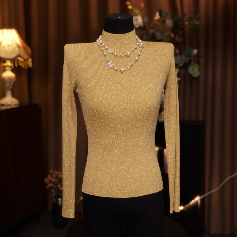 【满天星】秋冬意大利进口水晶纱 UON040 气质时尚百搭半高领针织衫