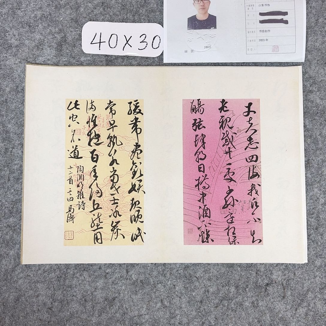 书法中书马涛40×30卡纸