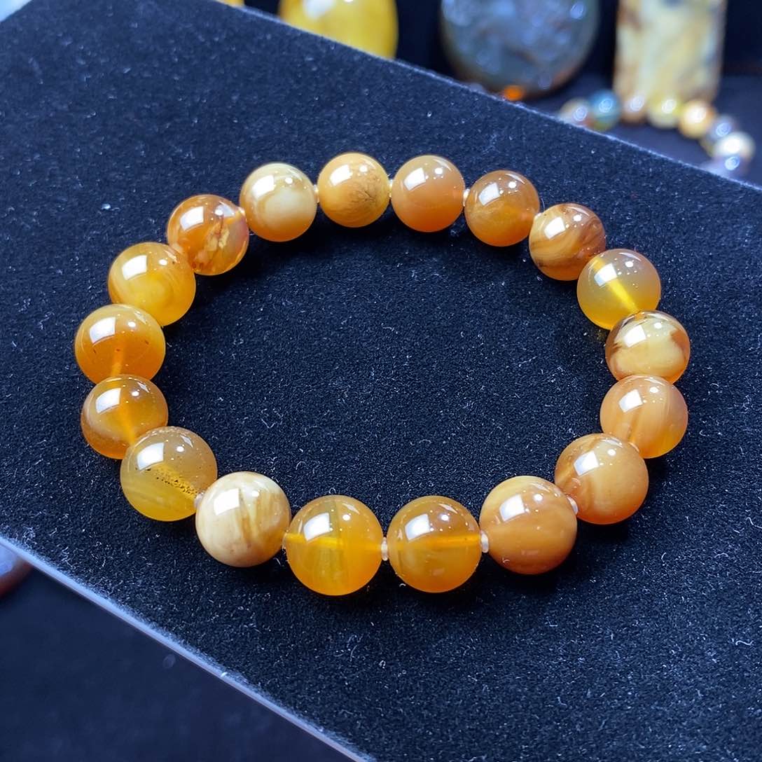 琥珀颈饰未镶嵌10.8克10mm