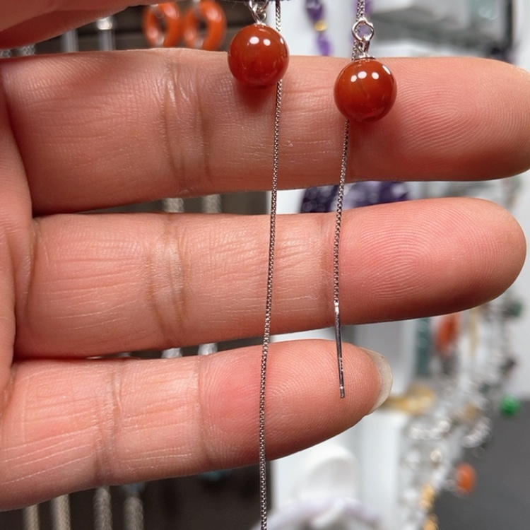 【闪购商品】翡翠耳饰银S925镶嵌优化耳饰