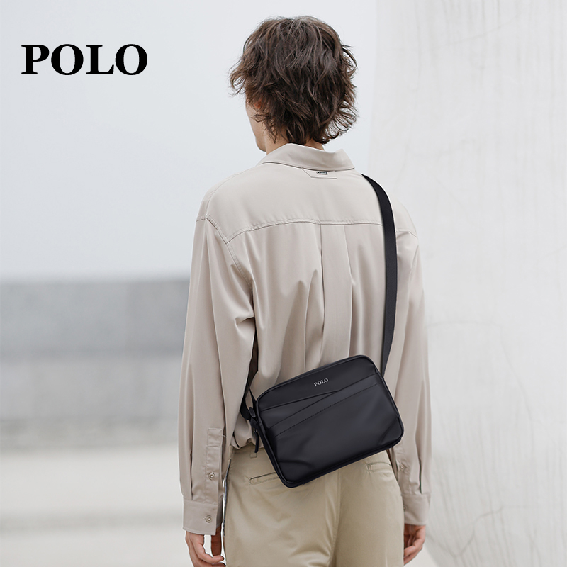 POLO男士休闲斜挎包时尚百搭单肩包多功能潮流户外轻便防水运动包