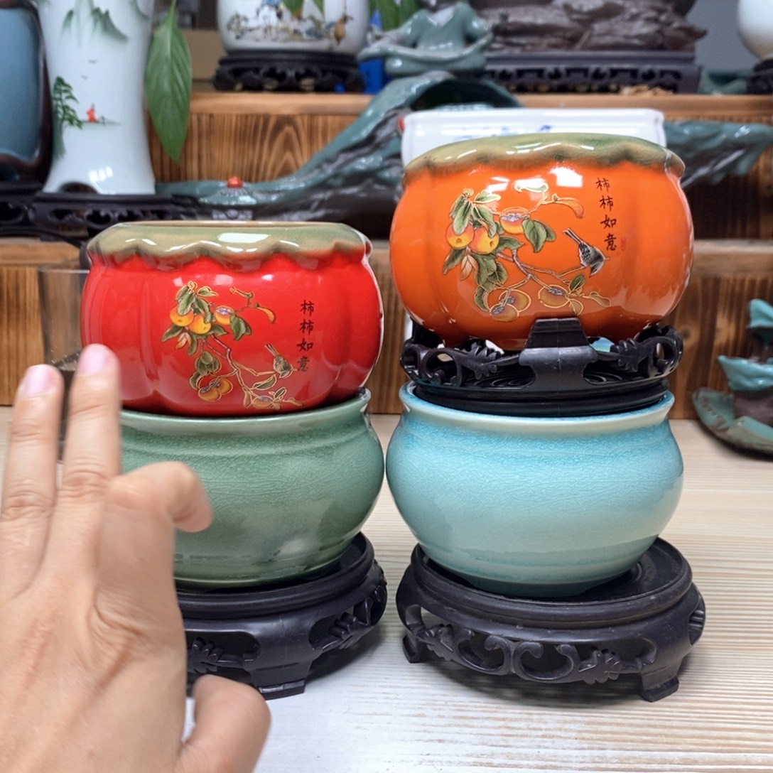 紫砂花盆陶瓷艺术花盆陶瓷