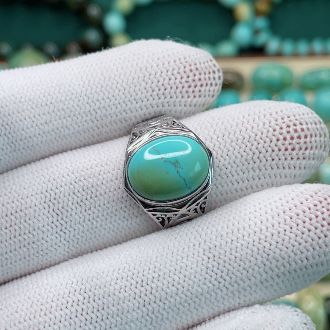 绿松石银S925镶嵌颈饰