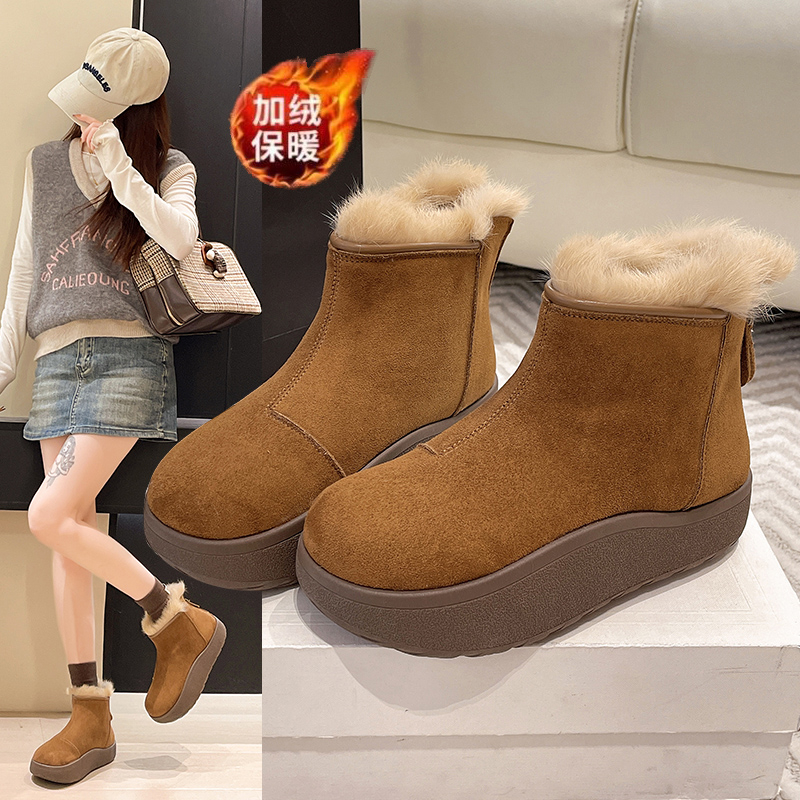 加绒高帮运动鞋2025冬季新款爆款加厚板鞋软底厚底增高瘦瘦短靴