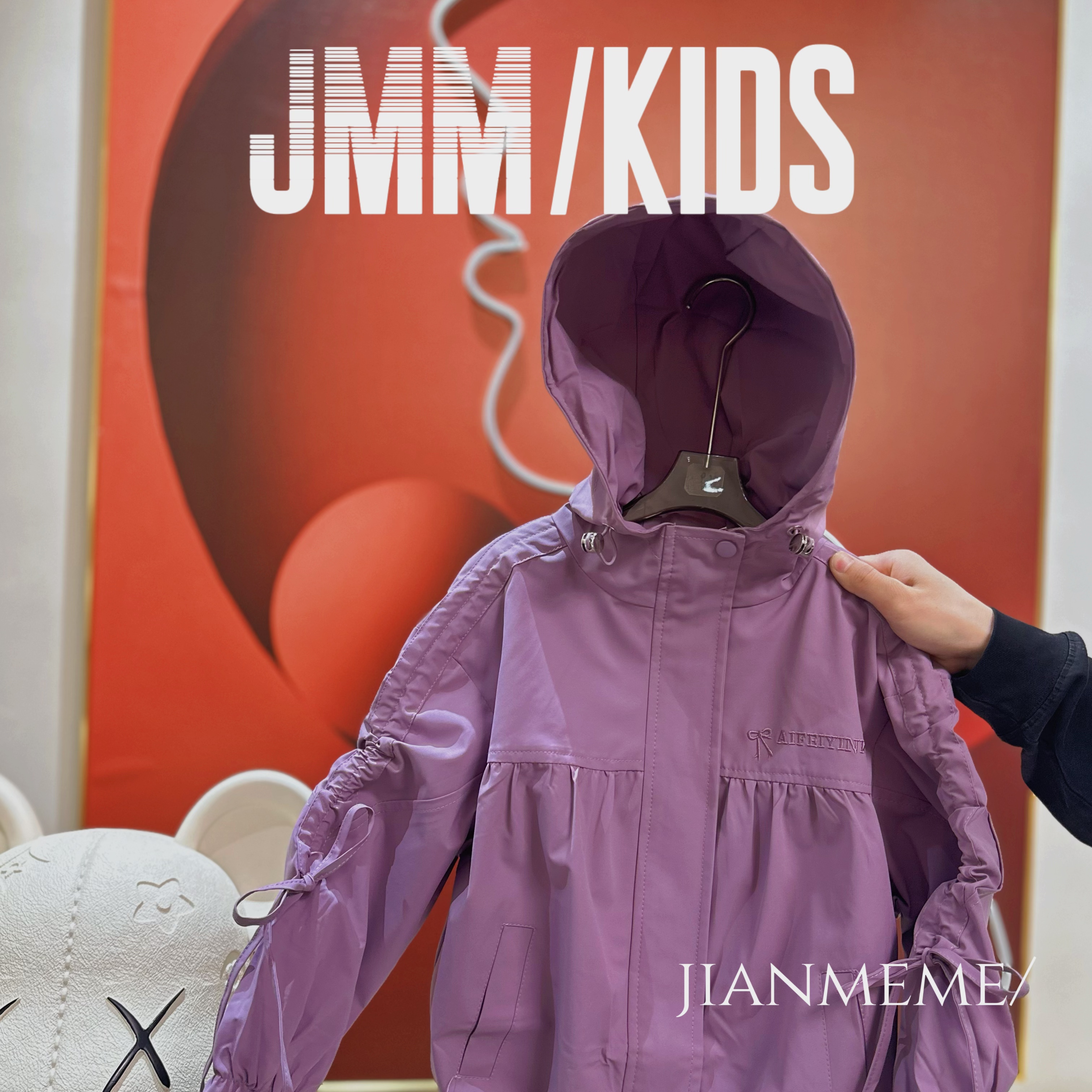 G008女童秋季新款冲锋衣中大童外套时髦连帽开衫