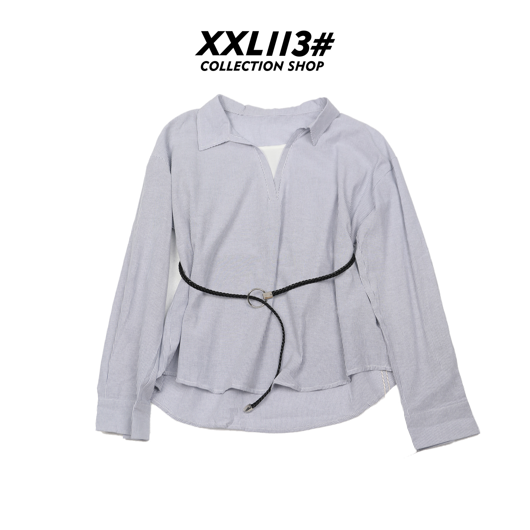 113* CENTRALIZED SHOP舒适耐脏朋克风条纹衬衫X5F06H6642