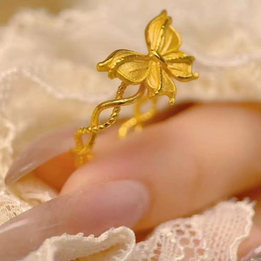 铜合金戒指 缤纷蝴蝶可调节时尚指环A110