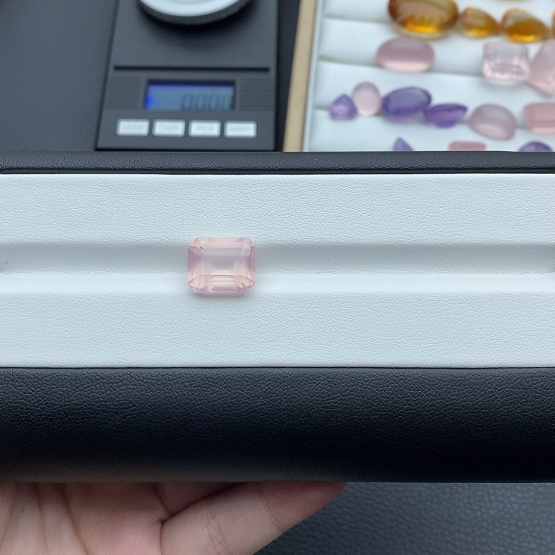 天然粉水晶L裸石定制未镶嵌芙蓉石降*