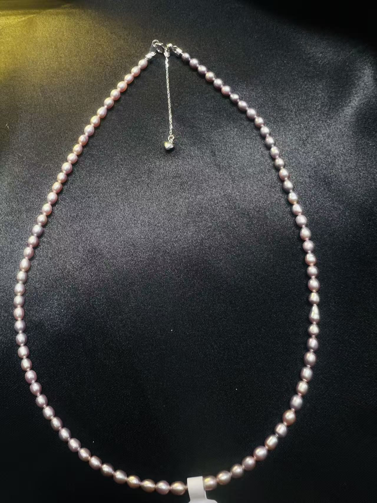 3-5mm深紫色  淡水无核小米珠项链紫珠淡水珍珠项链彩色炫彩