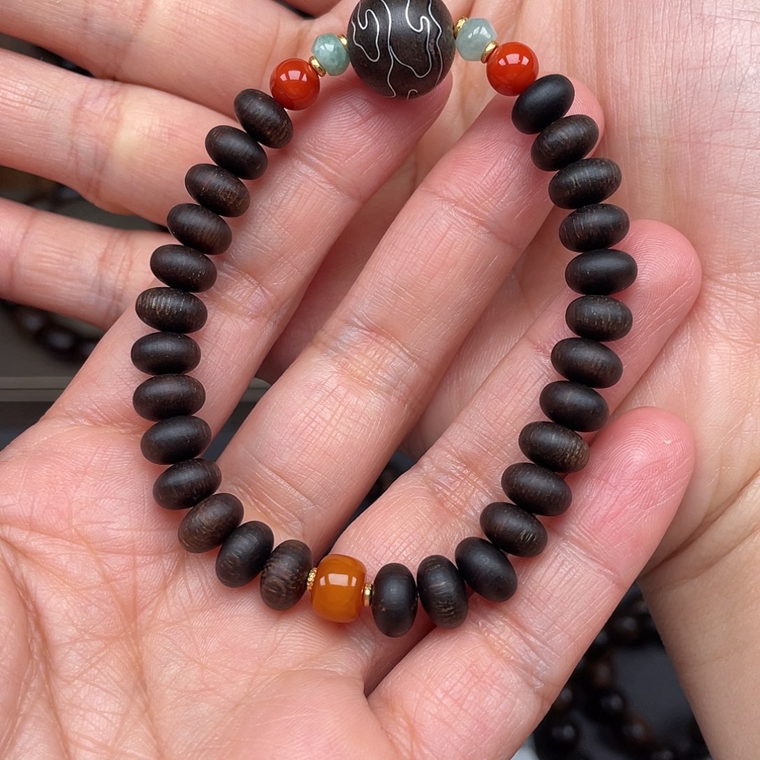 沉香手串越南芽庄紫棋楠0.8