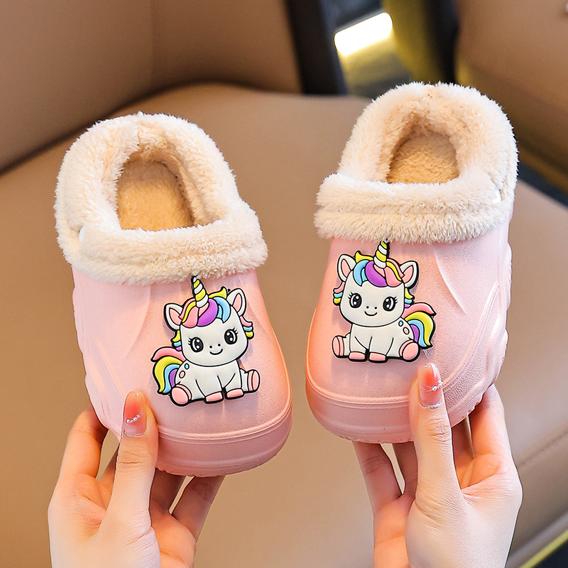 冬季儿童棉拖鞋男女童保暖加绒EVA防水可拆卸亲子中大童宝宝棉鞋