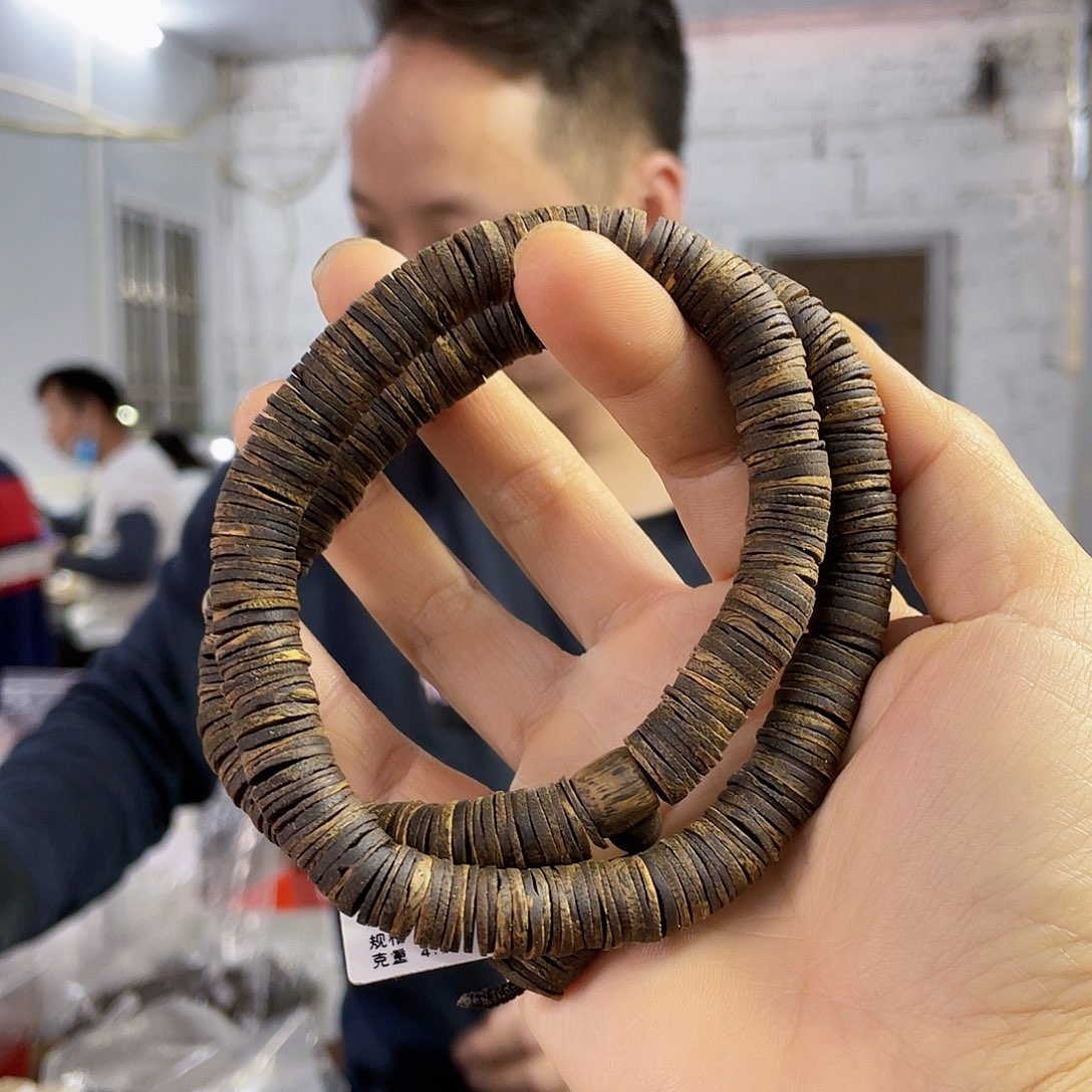 沉香手串棋楠沉水片珠双圈1.0/41克多样性发一