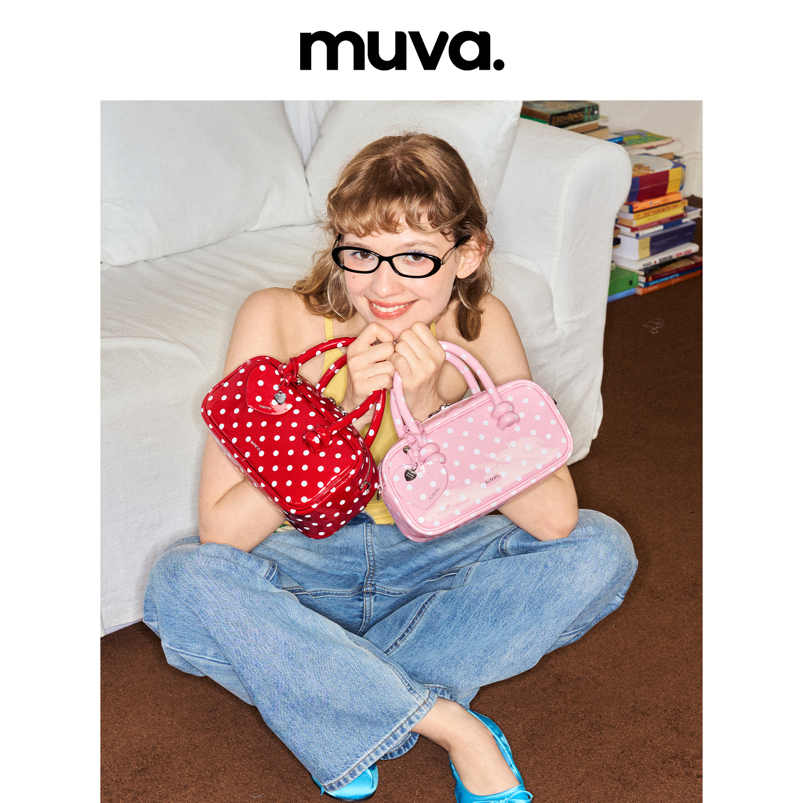 MUVA波点波士顿手提包 新款斜挎包复古小众原创设计真皮7.13新品