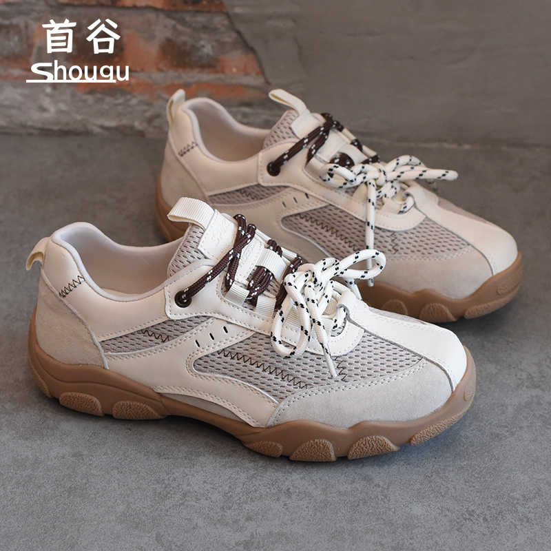 shougu/首谷2025春季新款网面透气运动德训鞋女轻便防滑阿甘鞋