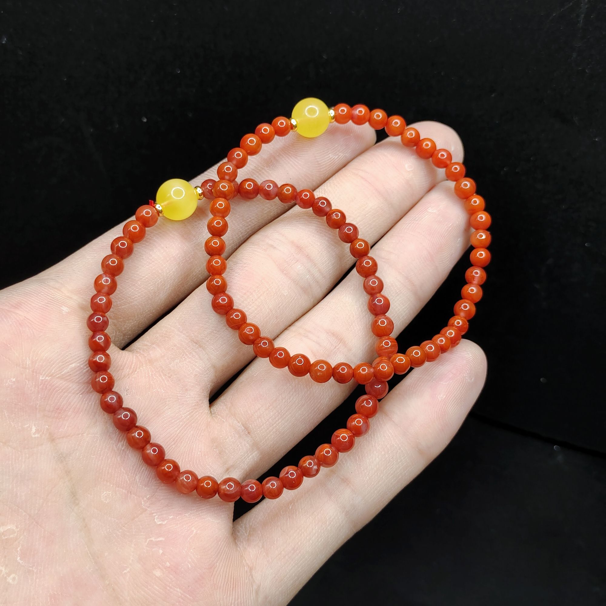 【老三珠宝】南红DIY单圈手串A1【多样性发其一】约3mm+ 