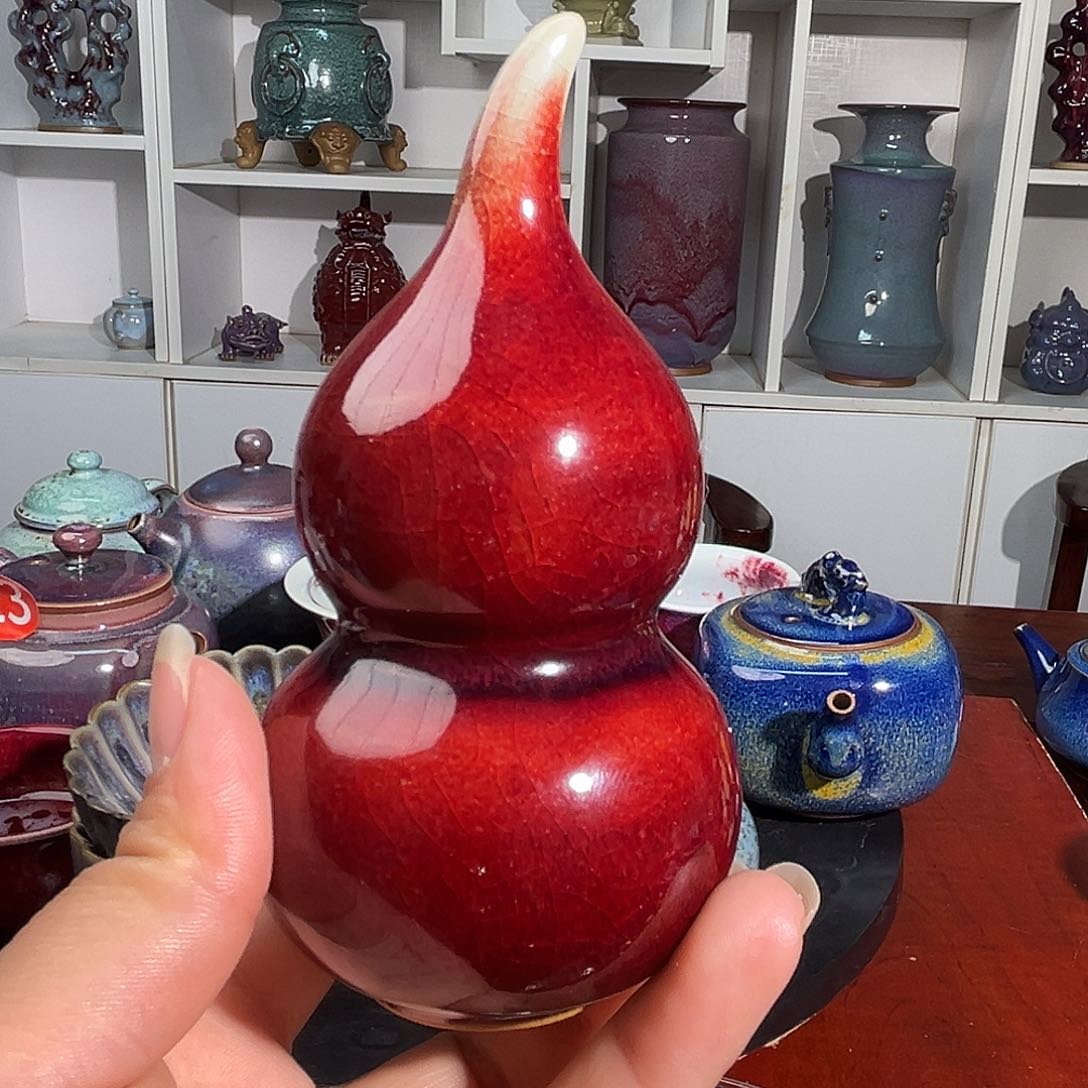 钧窑钧瓷小葫芦摆件钧窑