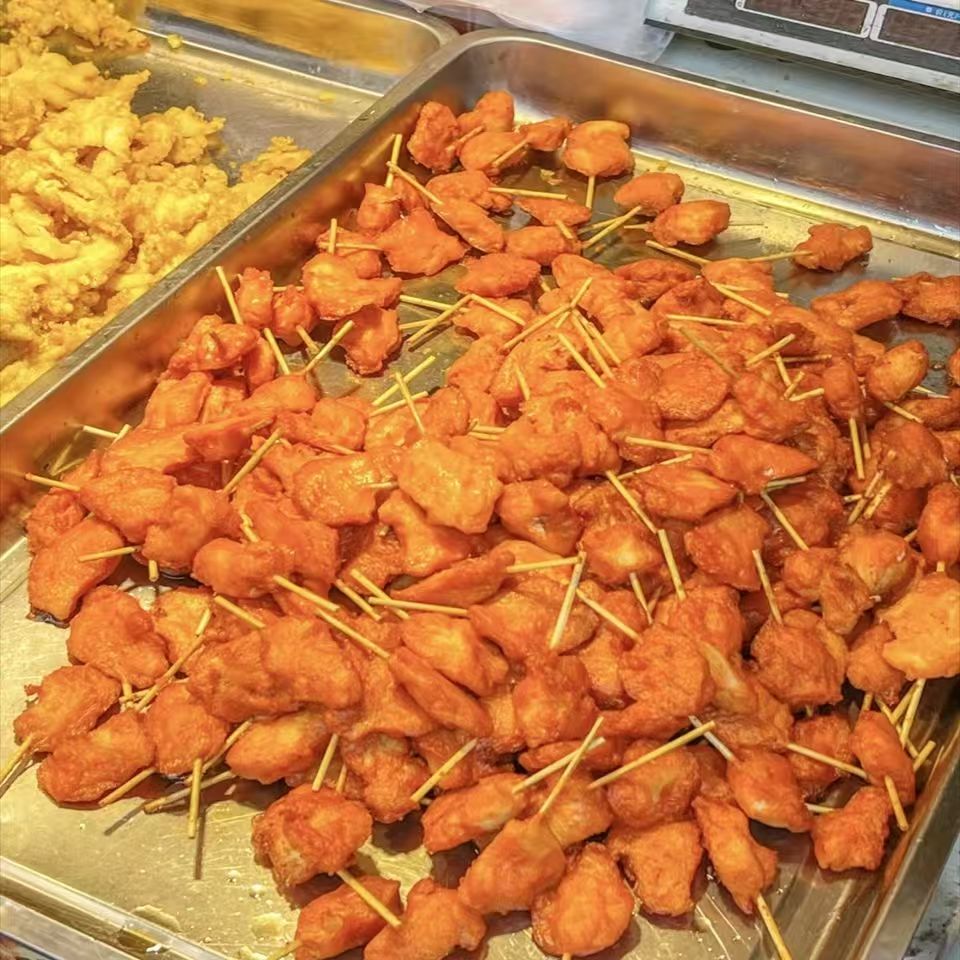 鑫中承牙签肉油炸空气炸锅雪花无骨鸡柳半成品食材冷冻小吃奥尔良