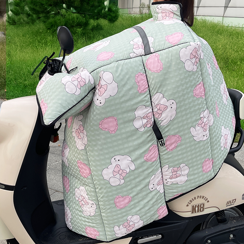 冬季电动车挡风被加绒加厚加大防水护脖护肩摩托电瓶车男女通用款