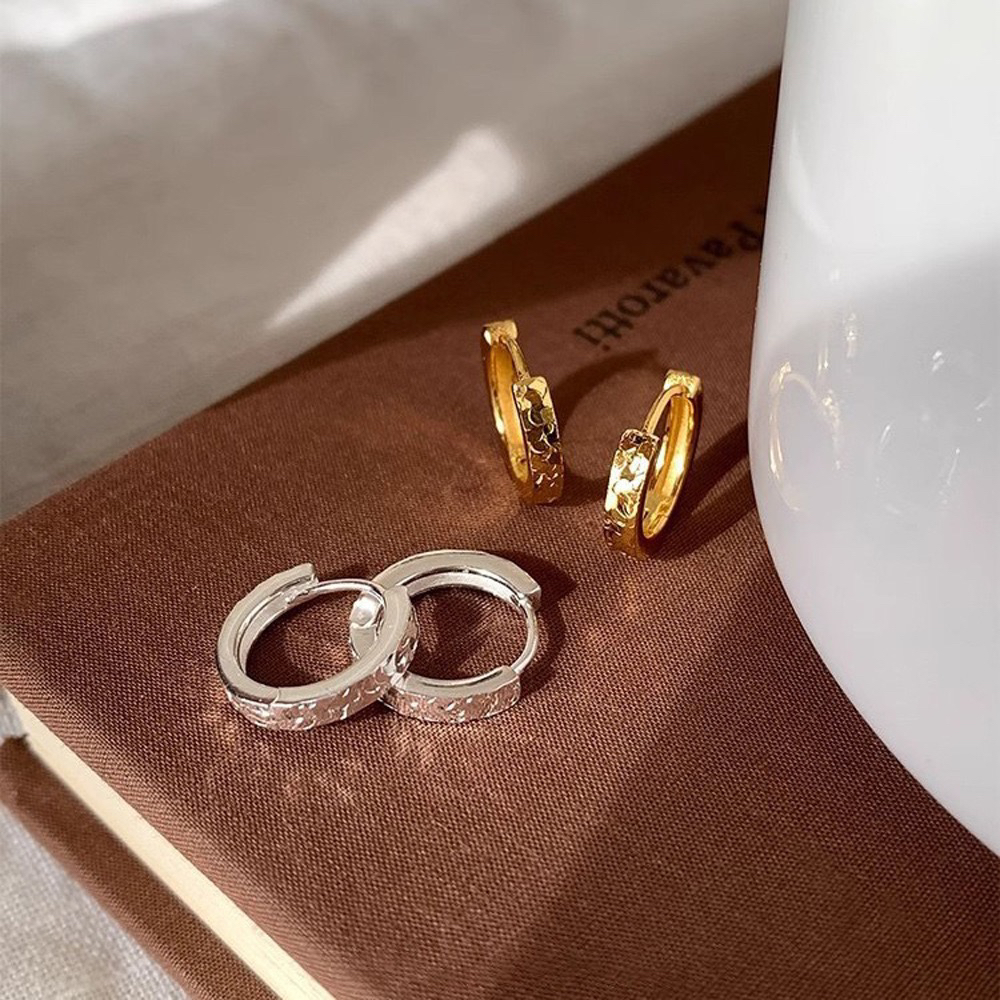 925银耳饰 波光粼粼碎冰冰耳扣韩版韩式风简约基础款耳饰品耳环