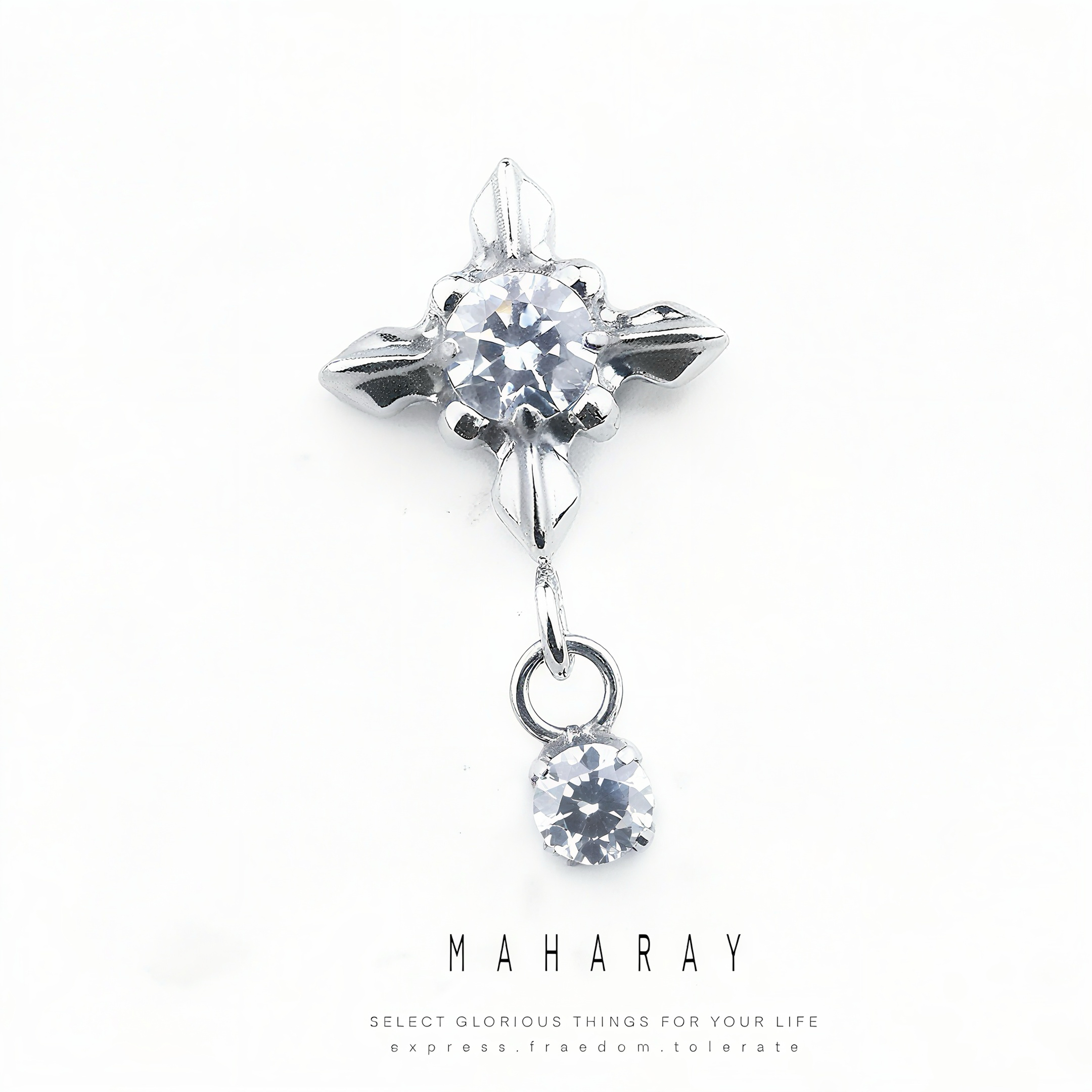 合金耳饰 《十字星芒·晶钻坠饰——MAHARAY 轻奢穿刺的璀璨宣言》