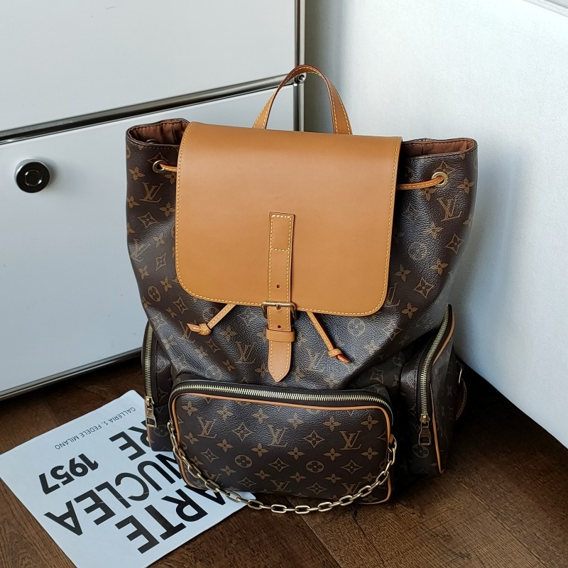 95新 LouisVuitton/路易威登 Azul19年秀款棕老花Trio双肩包52802