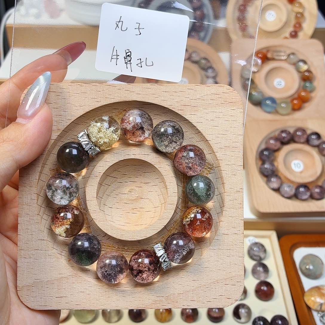 丸***子水晶手链银S925镶嵌手链不退不换