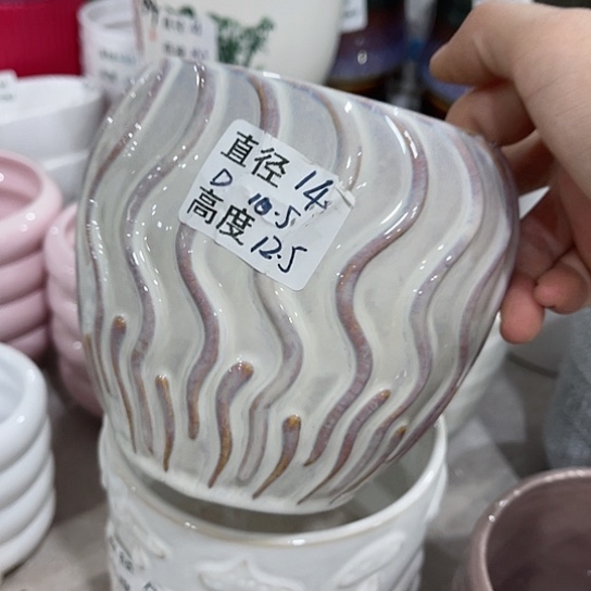 多肉绿植陶瓷花盆9.9包邮，有孔