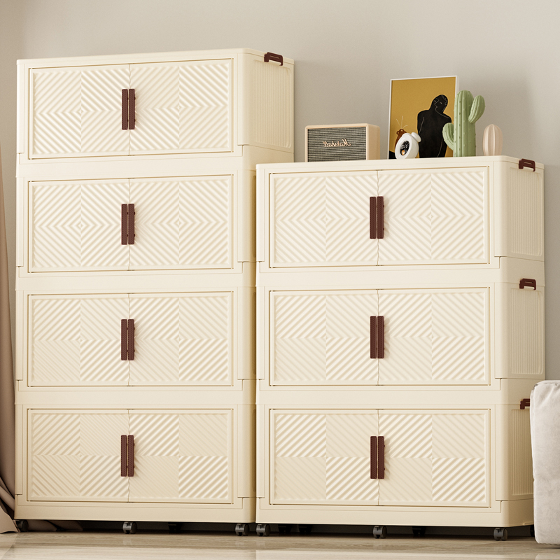 【85面宽五层1 6 9】免安装双开家用储物柜80/75/65cm整理简易收纳